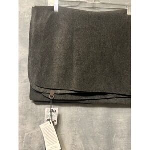 Henriette Steffensen Fleece Wrap Shawl Gray OS Cozy Hygge Lounge Spa Eco Luxe